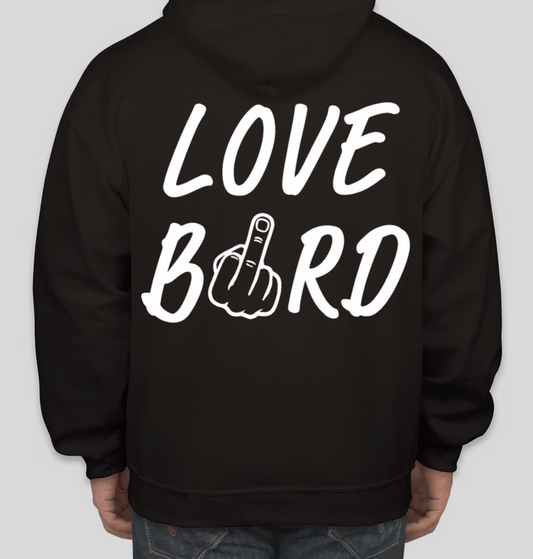 BLACK LOVE BIRD UNISEX HOODIE