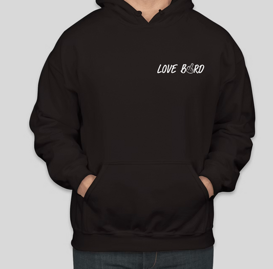 BLACK LOVE BIRD UNISEX HOODIE